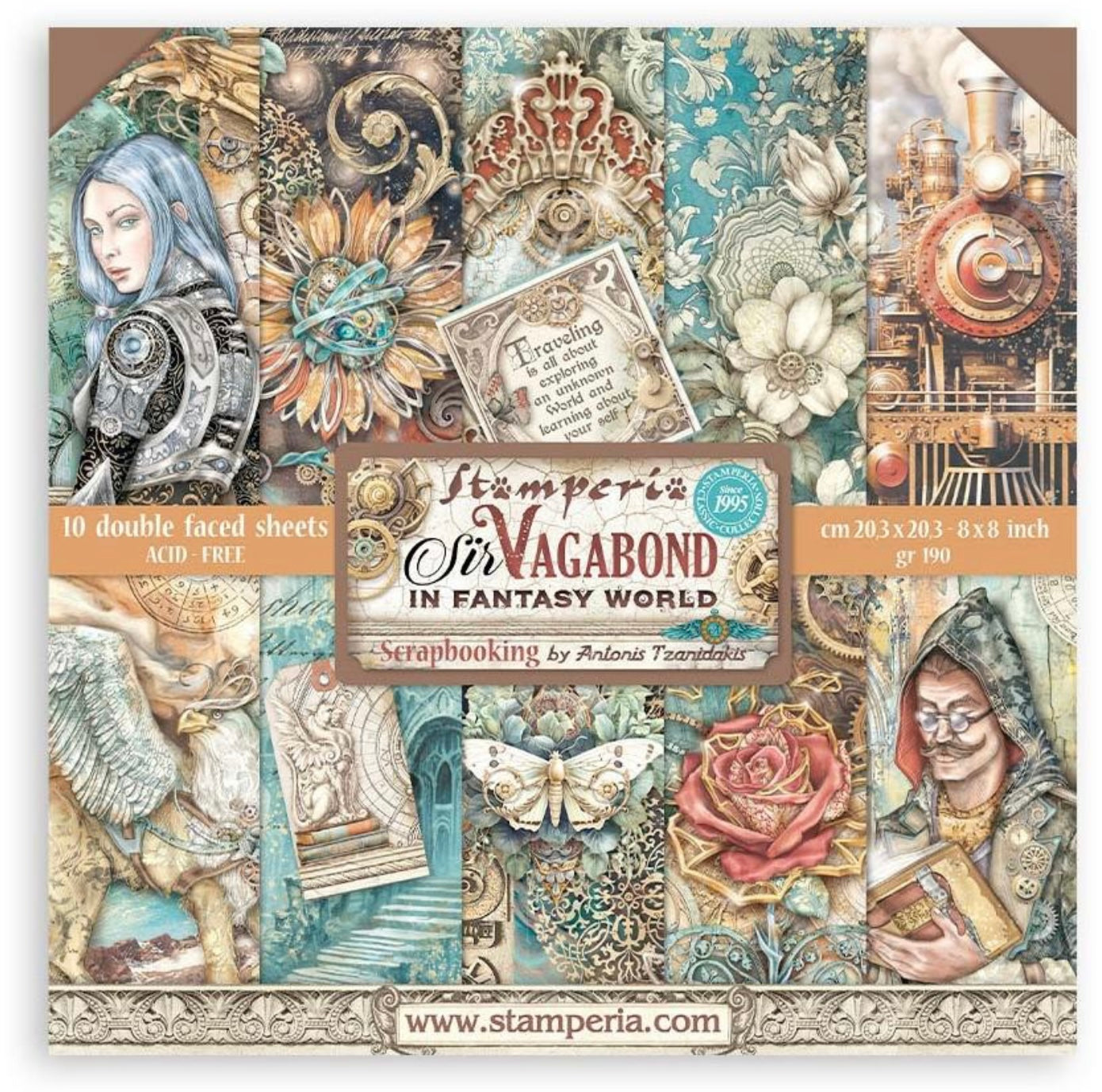 Stamperia 8x8 Sir Vagabond in Fantasy World Paper Pad